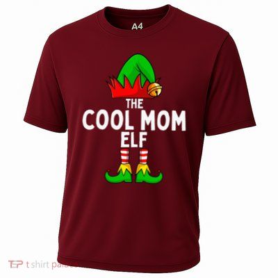 Cool Mom Elf Matching Family Christmas Women Cooling Performance Crew T-Shirt