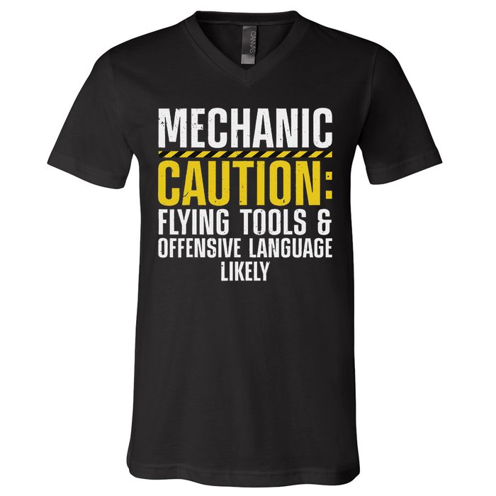 Cool Mechanic For Men Drag Race Automobile Garage Enthusiast V-Neck T-Shirt
