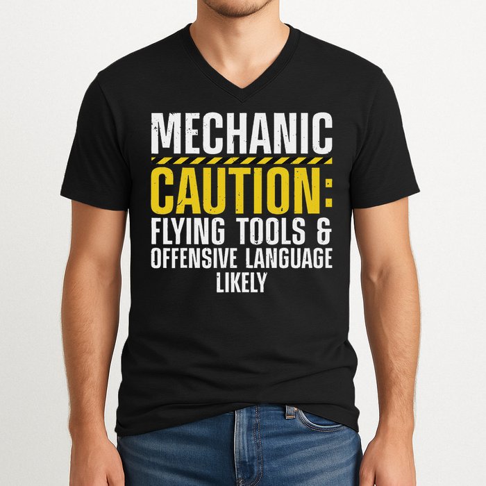 Cool Mechanic For Men Drag Race Automobile Garage Enthusiast V-Neck T-Shirt