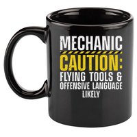 Cool Mechanic For Men Drag Race Automobile Garage Enthusiast 11oz C Handle Ceramic Mug