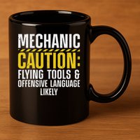 Cool Mechanic For Men Drag Race Automobile Garage Enthusiast 11oz C Handle Ceramic Mug