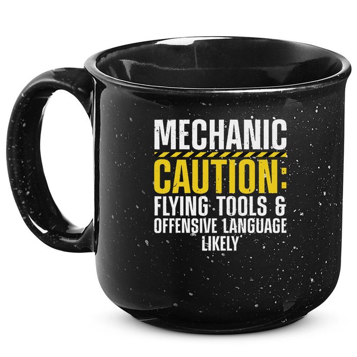 Cool Mechanic For Men Drag Race Automobile Garage Enthusiast 15oz Campfire Ceramic Mug