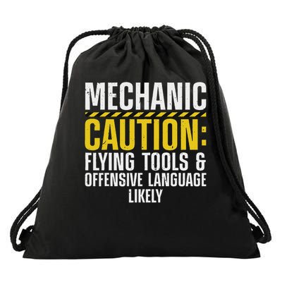Cool Mechanic For Men Drag Race Automobile Garage Enthusiast Drawstring Bag