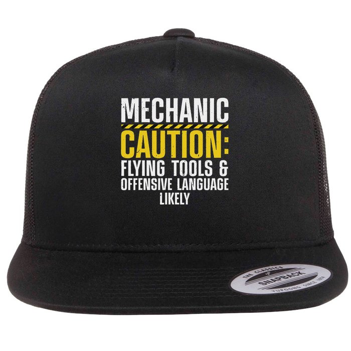 Cool Mechanic For Men Drag Race Automobile Garage Enthusiast Flat Bill Trucker Hat