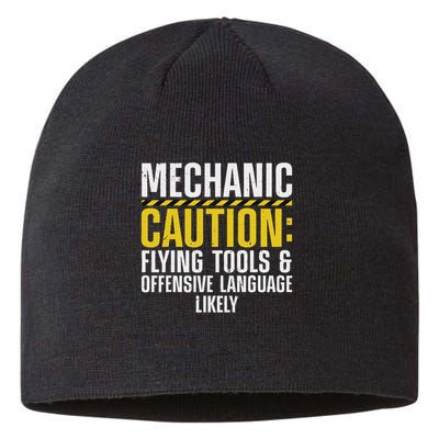 Cool Mechanic For Men Drag Race Automobile Garage Enthusiast Sustainable Beanie