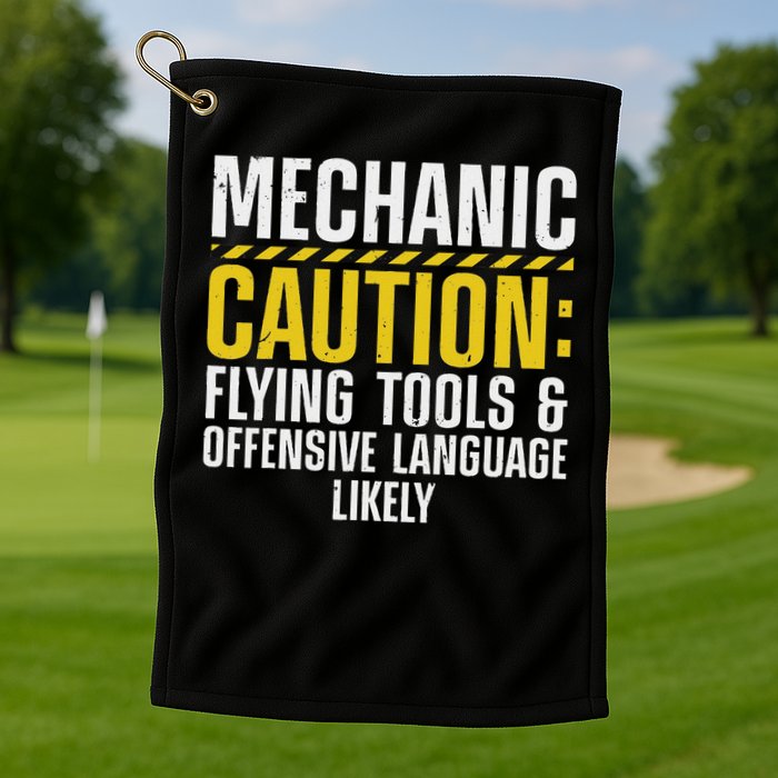 Cool Mechanic For Men Drag Race Automobile Garage Enthusiast Golf Towel