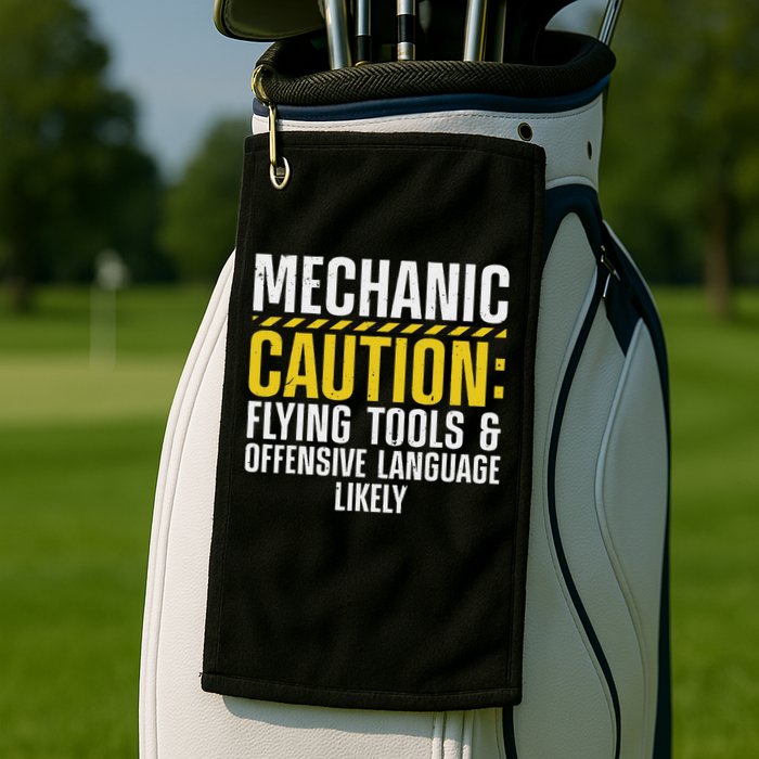 Cool Mechanic For Men Drag Race Automobile Garage Enthusiast Golf Towel