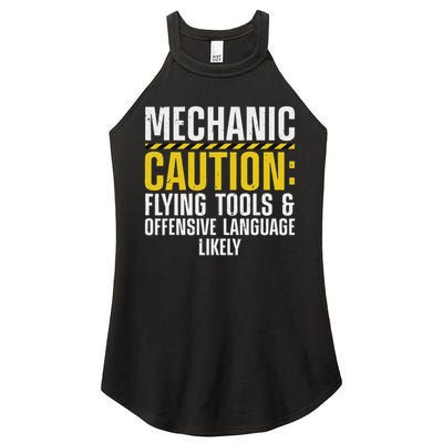 Cool Mechanic For Men Drag Race Automobile Garage Enthusiast Women's Perfect Tri Rocker Tank