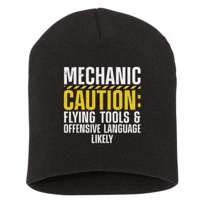 Cool Mechanic For Men Drag Race Automobile Garage Enthusiast Short Acrylic Beanie