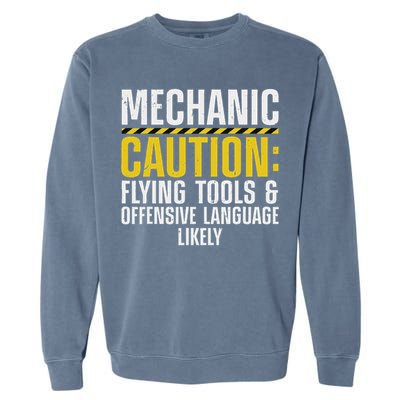 Cool Mechanic For Men Drag Race Automobile Garage Enthusiast Garment-Dyed Sweatshirt