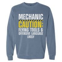 Cool Mechanic For Men Drag Race Automobile Garage Enthusiast Garment-Dyed Sweatshirt