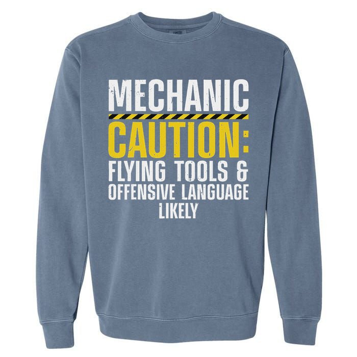 Cool Mechanic For Men Drag Race Automobile Garage Enthusiast Garment-Dyed Sweatshirt