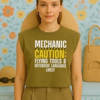 Cool Mechanic For Men Drag Race Automobile Garage Enthusiast Garment-Dyed Women's Muscle Tee