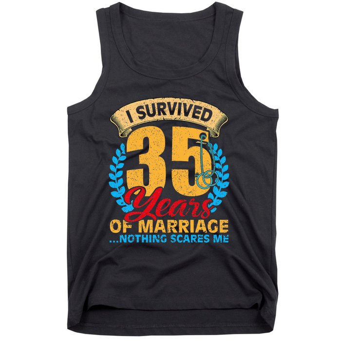 Couples Married for 35 years Funny 35th wedding anniversary Tank Top