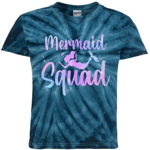 Cute Mermaid For Sea Mermaid Birthday Squad Kids Tie-Dye T-Shirt