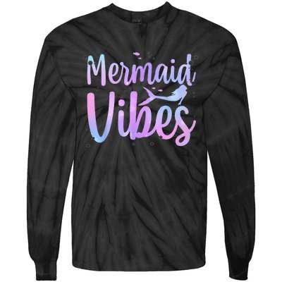 Cute Mermaid For Women Girls Mythical Creature Mermaid Lover Tie-Dye Long Sleeve Shirt