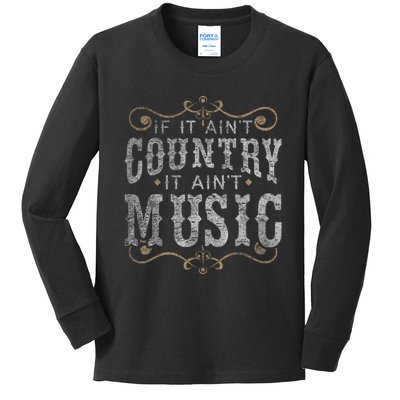 Country Music Fan Country Musician Country Music Lover Kids Long Sleeve Shirt