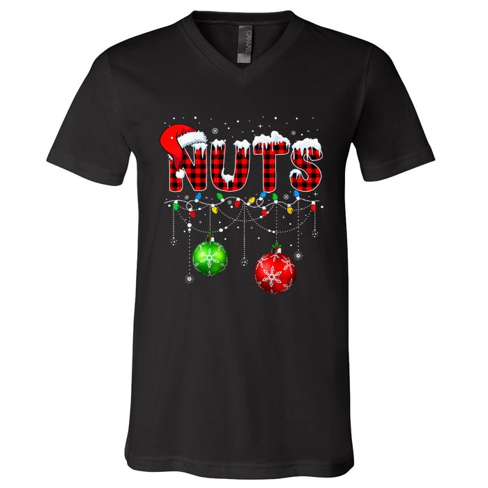 Chestnuts Matching Family Funny Chest Nuts Christmas V-Neck T-Shirt