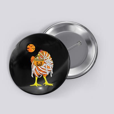 Chicken Mummy Funny Halloween Farmer Button