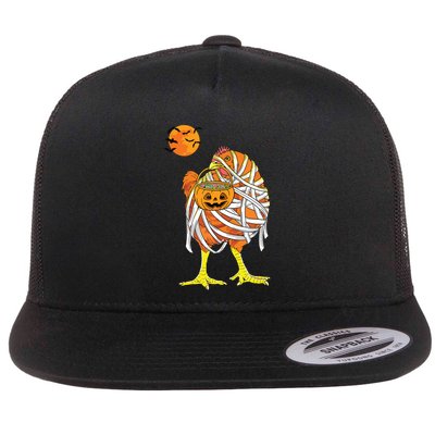Chicken Mummy Funny Halloween Farmer Flatbill Hat