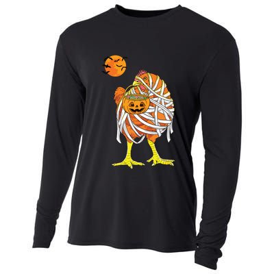 Chicken Mummy Funny Halloween Farmer Cooling Performance Long Sleeve Crew