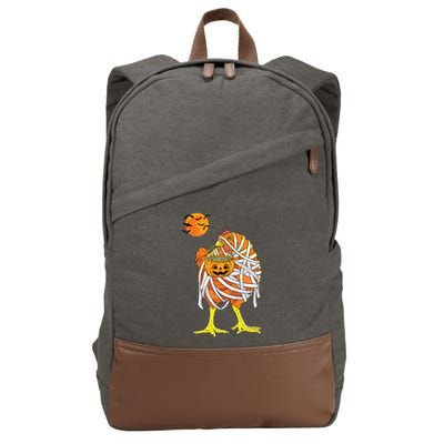 Chicken Mummy Funny Halloween Farmer Cotton Canvas Backpack