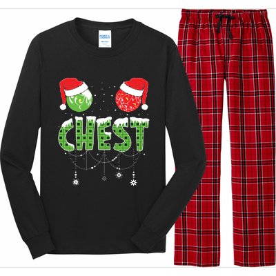 Chestnuts Matching Family Funny Chest Nuts Christmas Couples Long Sleeve Pajama Set