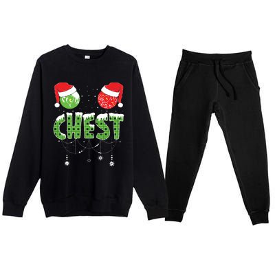 Chestnuts Matching Family Funny Chest Nuts Christmas Couples Premium Crewneck Sweatsuit Set