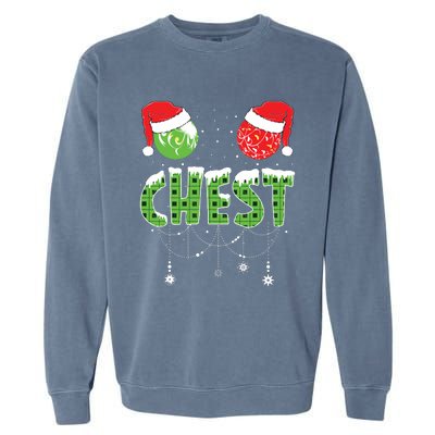 Chestnuts Matching Family Funny Chest Nuts Christmas Couples Garment-Dyed Sweatshirt