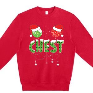 Chestnuts Matching Family Funny Chest Nuts Christmas Couples Premium Crewneck Sweatshirt