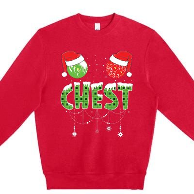 Chestnuts Matching Family Funny Chest Nuts Christmas Couples Premium Crewneck Sweatshirt