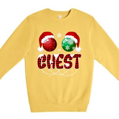 Chestnuts Matching Family Funny Chest Nuts Christmas Couples Premium Crewneck Sweatshirt