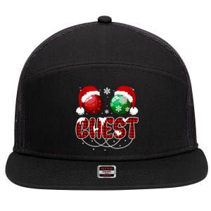 Chestnuts Matching Family Funny Chest Nuts Christmas Couples 7 Panel Mesh Trucker Snapback Hat