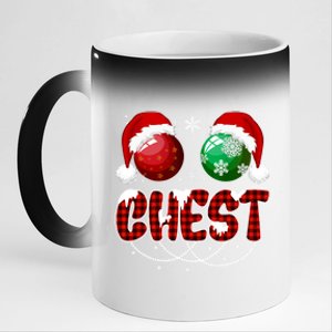 Chestnuts Matching Family Funny Chest Nuts Christmas Couples 11oz Black Color Changing Mug