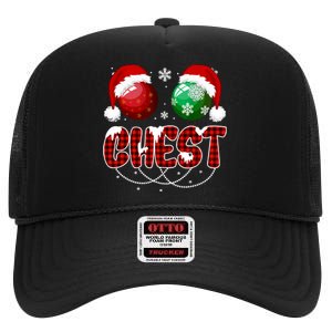 Chestnuts Matching Family Funny Chest Nuts Christmas Couples High Crown Mesh Back Trucker Hat