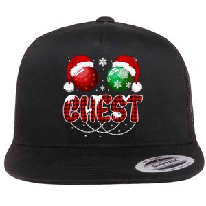 Chestnuts Matching Family Funny Chest Nuts Christmas Couples Flat Bill Trucker Hat