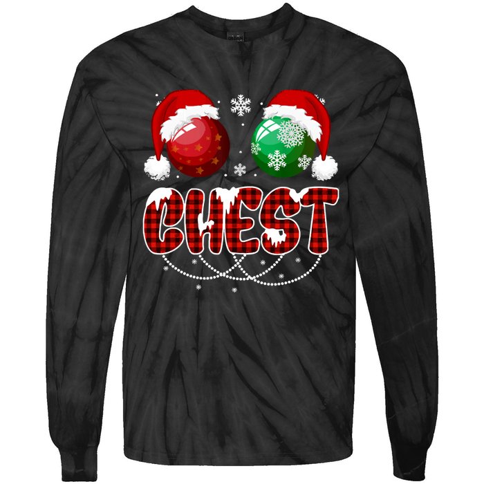 Chestnuts Matching Family Funny Chest Nuts Christmas Couples Tie-Dye Long Sleeve Shirt