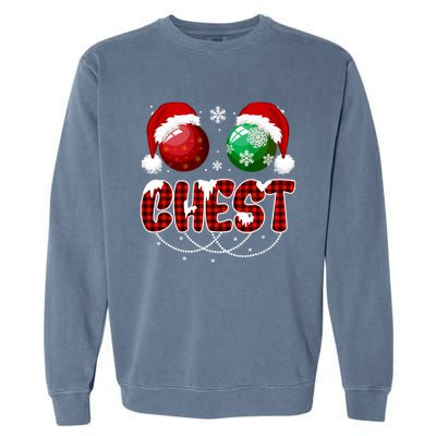 Chestnuts Matching Family Funny Chest Nuts Christmas Couples Garment-Dyed Sweatshirt