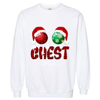 Chestnuts Matching Family Funny Chest Nuts Christmas Couples Garment-Dyed Sweatshirt