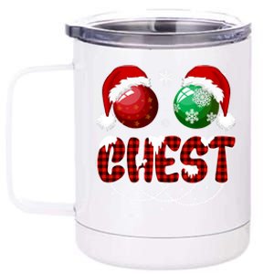 Chestnuts Matching Family Funny Chest Nuts Christmas Couples 12 oz Stainless Steel Tumbler Cup