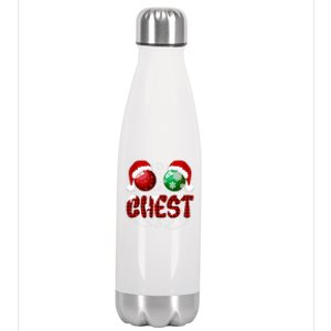 Chestnuts Matching Family Funny Chest Nuts Christmas Couples Stainless Steel Insulated Water Bottle