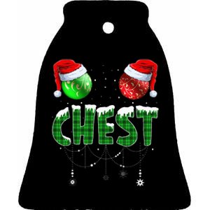 Chestnuts Matching Family Funny Chest Nuts Christmas Couples Ceramic Bell Ornament