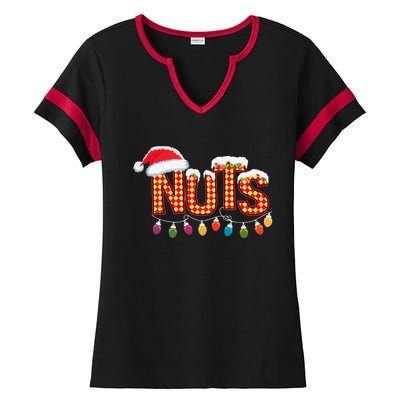 Chestnuts Matching Family Funny Chest Nuts Christmas Couples Ladies Halftime Notch Neck Tee