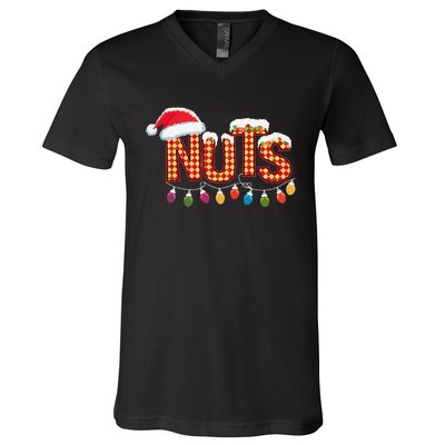 Chestnuts Matching Family Funny Chest Nuts Christmas Couples V-Neck T-Shirt