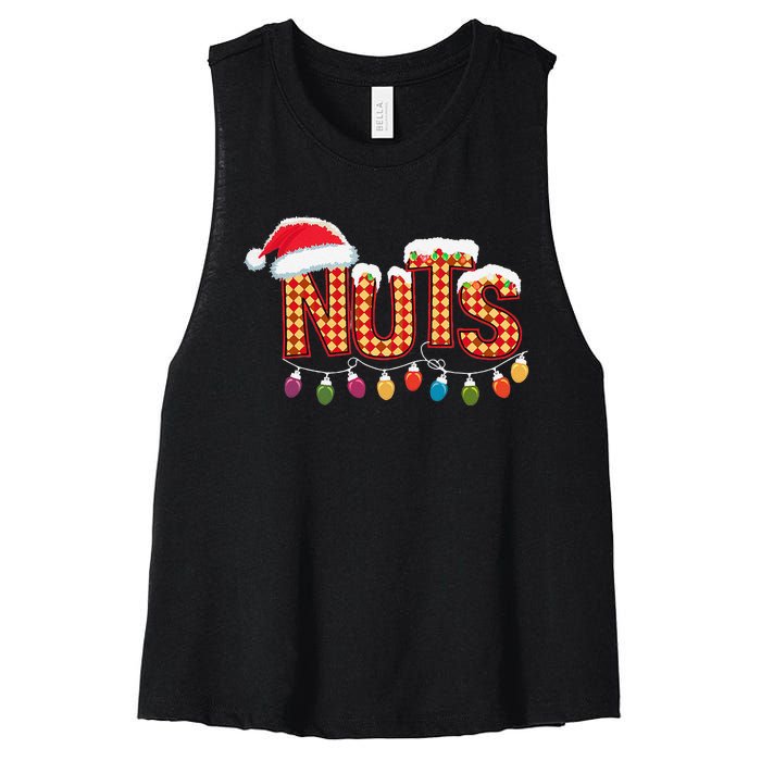 Chestnuts Matching Family Funny Chest Nuts Christmas Couples Women's Racerback Cropped Tank