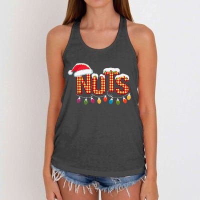 Chestnuts Matching Family Funny Chest Nuts Christmas Couples Women's Knotted Racerback Tank