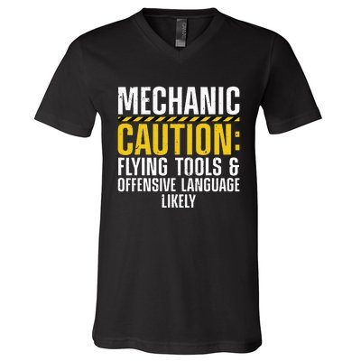 Cool Mechanic For Men Drag Race Automobile Garage Enthusiast V-Neck T-Shirt