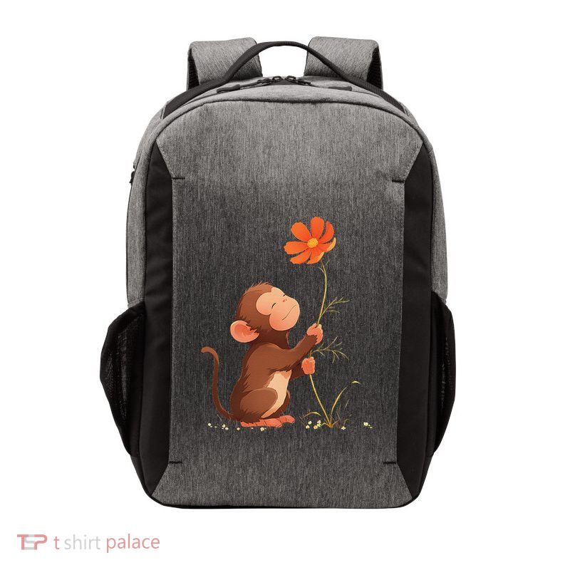 Cute Monkey Flower Vector Backpack