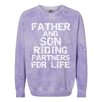 Cycling Matching Father And Son Riding Partners For Life Meaningful Gift Colorblast Crewneck Sweatshirt