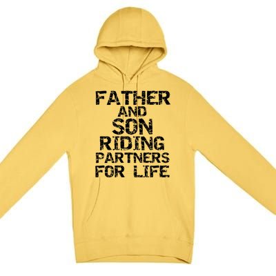 Cycling Matching Father And Son Riding Partners For Life Meaningful Gift Premium Pullover Hoodie